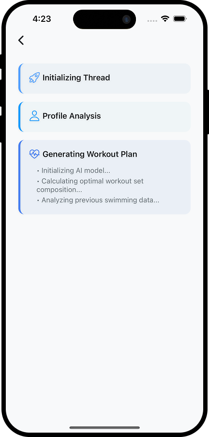 Aquach preparing a swim plan from your profile